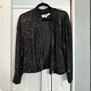 Black sequins bomber jacket